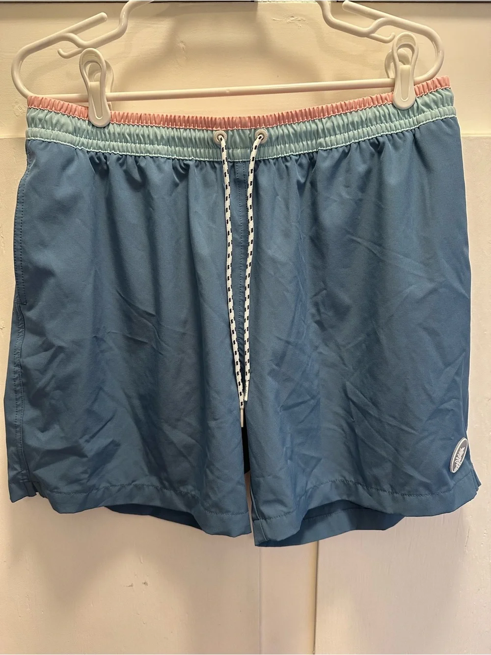 Chubbies Blue Swim Trunks with Pink Coral Waistband XL
